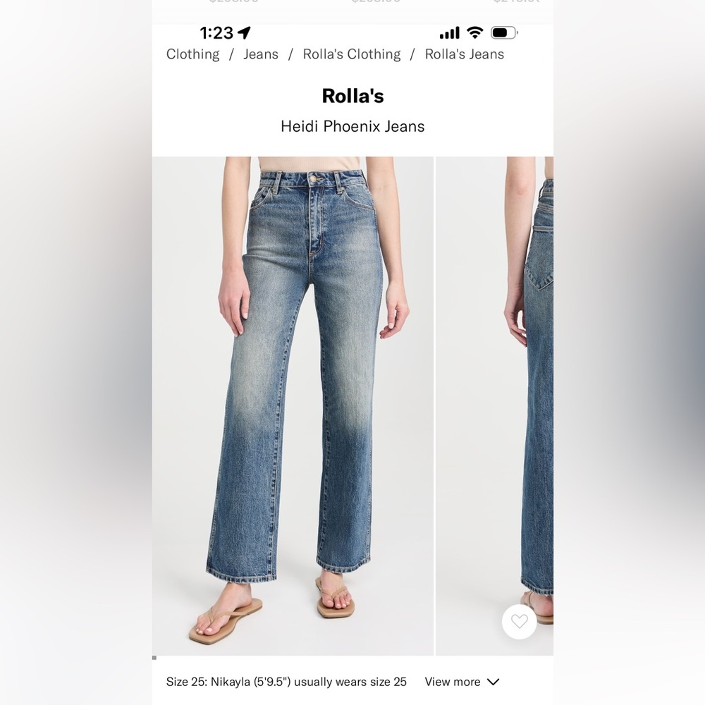 Rolla's Heidi Phoenix High-Rise Straight Jeans - Light Blue size 26 NWT